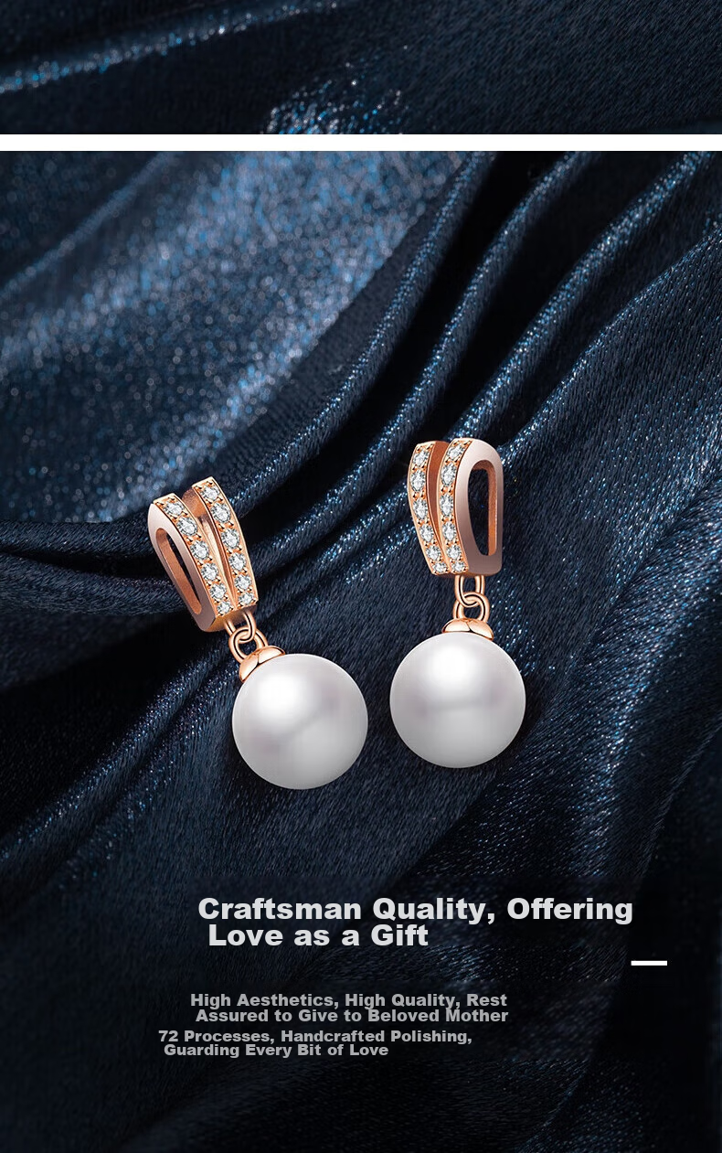 Zhoubaifu [1000+ Stores] Shijia Pearl Stud Earrings for Women, Elegant Earrings, Birthday Gift for Girlfriend Or Wife 7