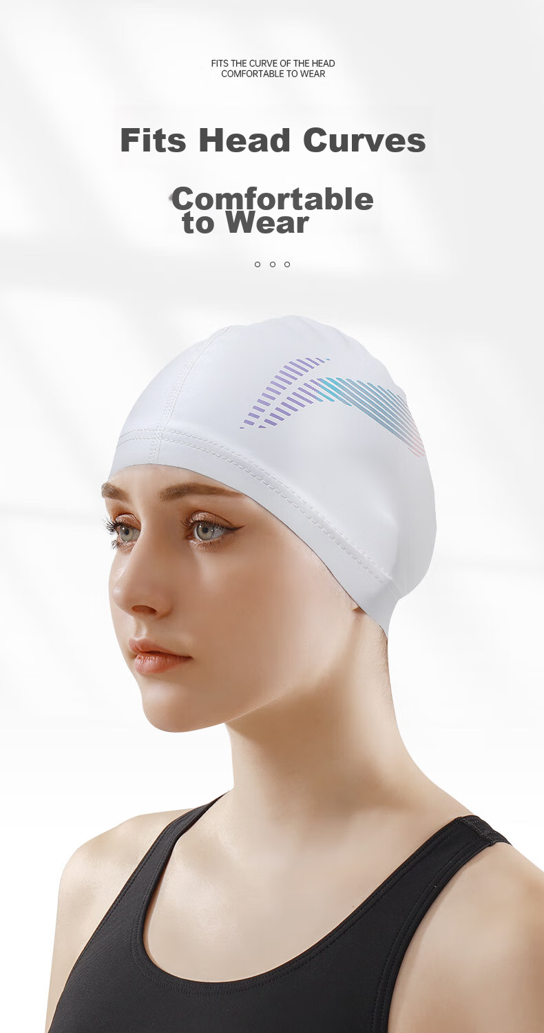 Li-Ning Swimming Cap for Men And Women, Simple Design, PU Coated Long Hair Waterproof Swim Cap, Ear Protection Comfortable Non-Binding LNMT619-2 Pink 2