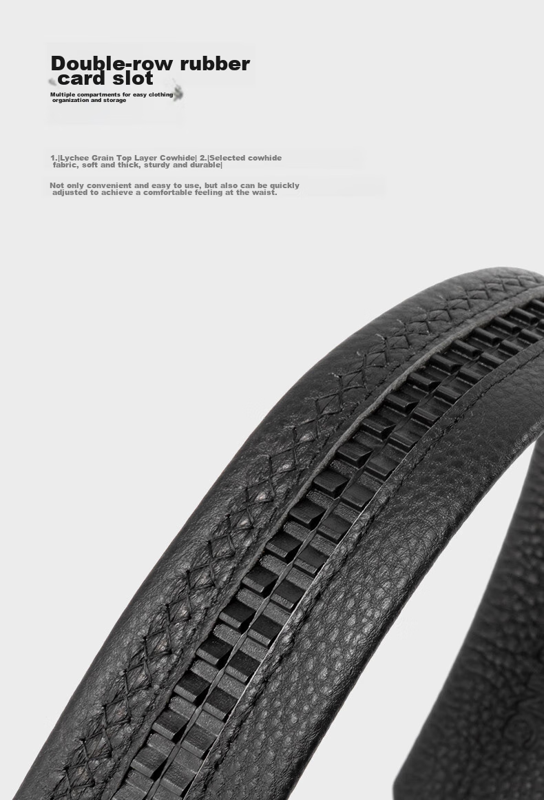Aokang Men's Automatic Buckle Belt, Top-Grain Leather, Business Trouser Belt, Birthday Gift for Husband 7