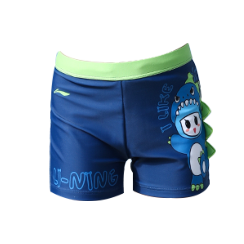 Li-Ning Children's Swim Trunks, Boys' Professional Quick-Dry Breathable Swim Shorts, Sports Training Swimming Trunks, 798 Blue, Size 140