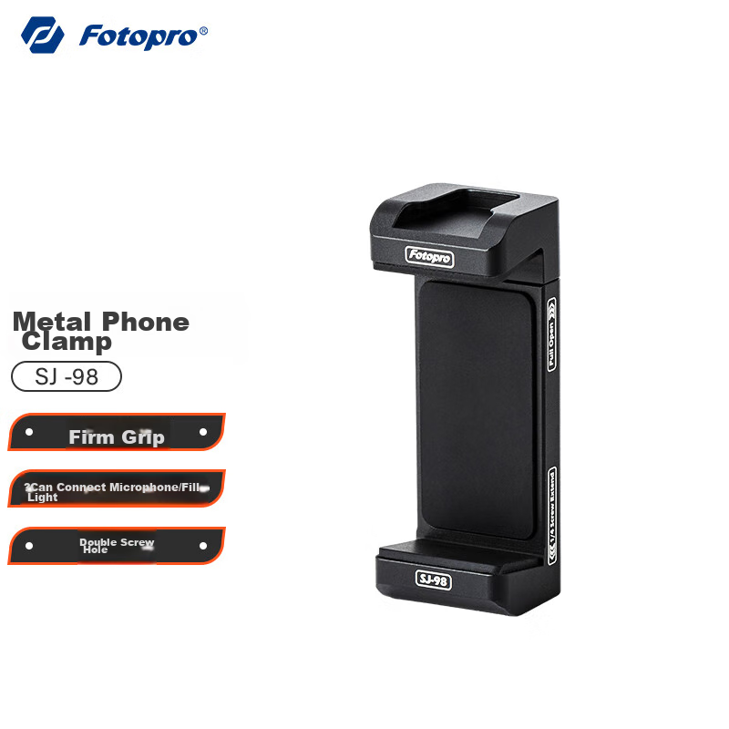Зажим для телефона Fotopro SJ-98, металлический, с креплением на холодный башмак и интерфейсом 1/4 дюйма