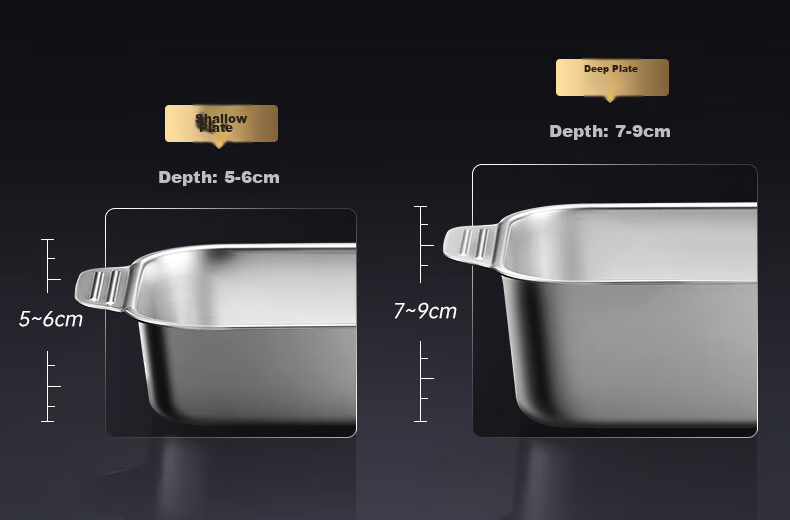 Chufangan 201 Stainless Steel Grilled Fish Pan, Large Capacity Serving Tray for Home Use, Induction Cooker Compatible, Commercial Deep Dish for Seafood, 45CM 4