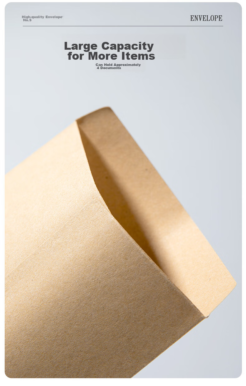 COMIX No. 5 Kraft Paper Envelopes for High School Entrance Exam Motivational Letters, Standard 220*110mm Adult Graduation Envelopes with Premium Feel, Salary Envelope, Invoice Envelope, 50 Sheets Per Pack 7