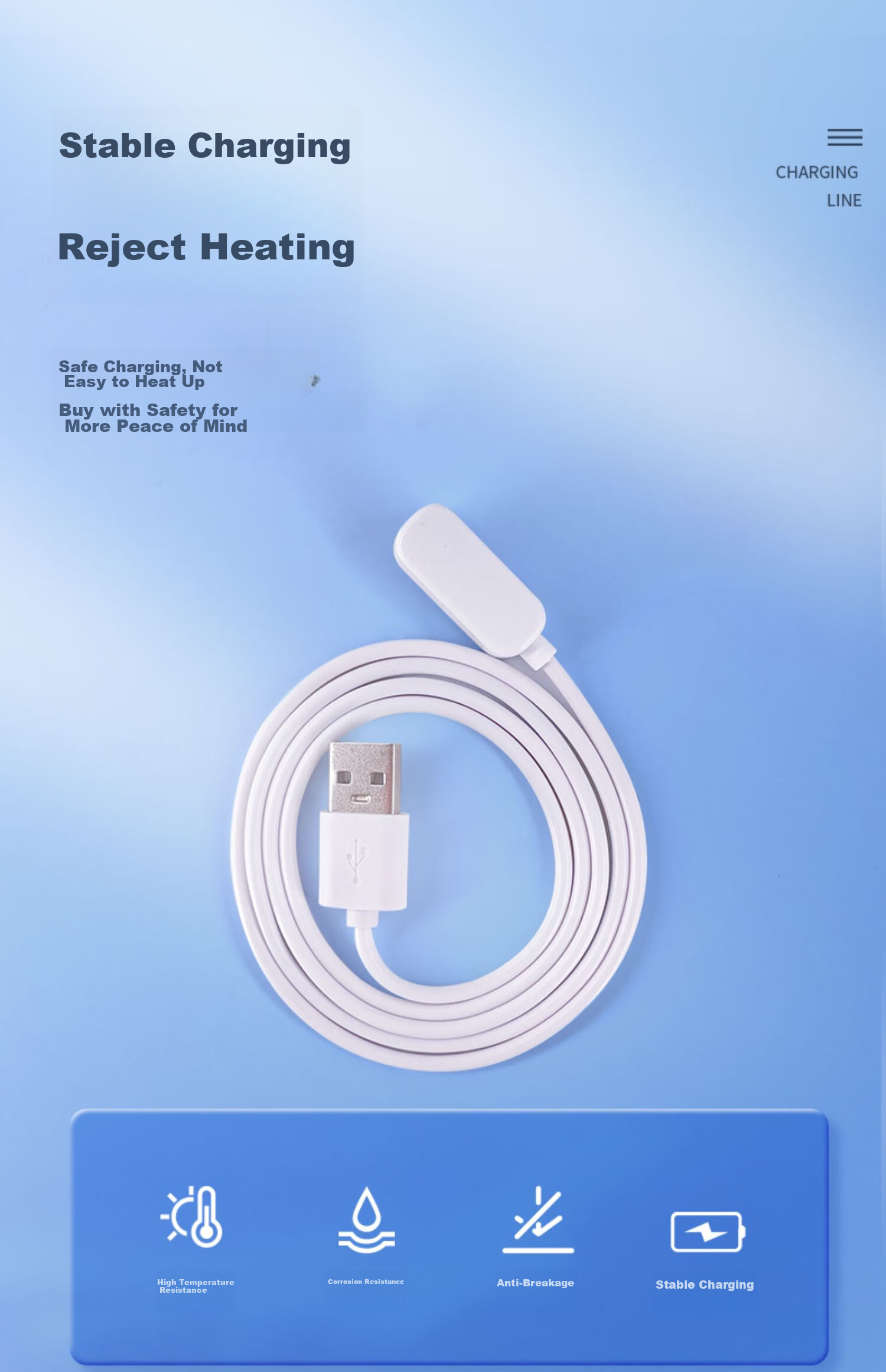 Bkayp Magnetic Charging Cable for Xiaomi Mi Bunny Children's Smartwatch, Compatible with 3C/4X/2S/4C/4Pro Models, Charging Cable for Xiaoxun Y2/maxPro/S3 5