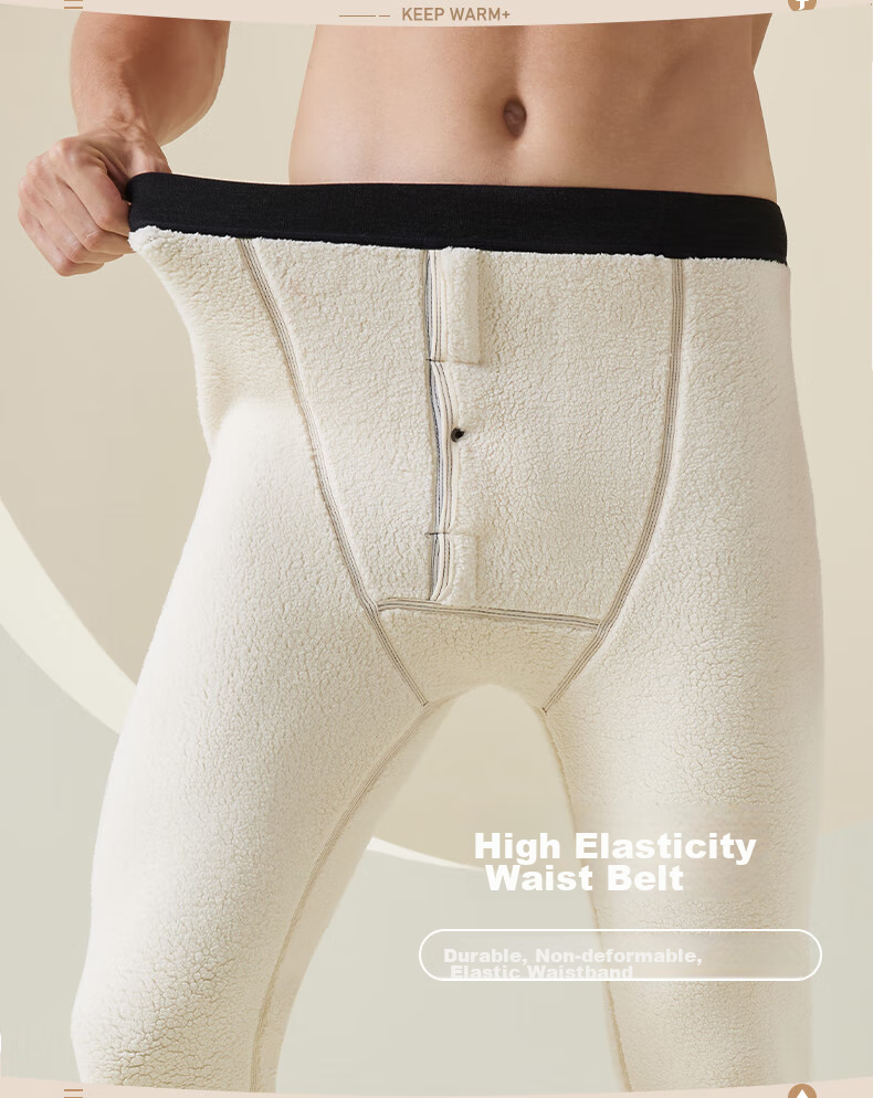 YUZHAOLIN Thick Warm Pants for Men, Autumn And Winter Fleece-Lined Trousers, Thermal Underwear, Extra-Thick Lambswool Base Layer Pants, Men's Cotton Pants 9