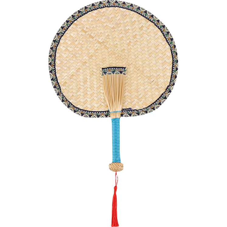 TaTanice, Woven Reed Fan, Handmade Traditional Large Reed Fan, Men's Banana Leaf Round Fan, Women's Grass Weave Fan, Chinese Style Fa