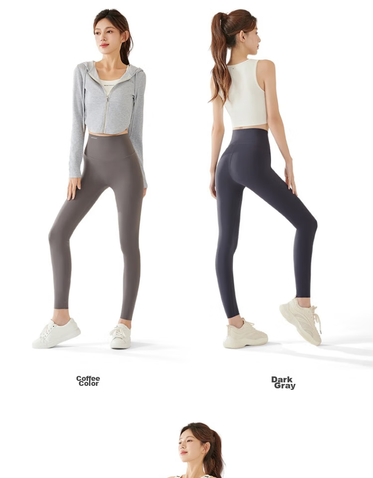 MiiOW 210g Bare-Feel Shark Leggings for Women, High-Waisted All-Season Butt-Lifting Elastic Running Fitness Pants, Tight Yoga Pants 18
