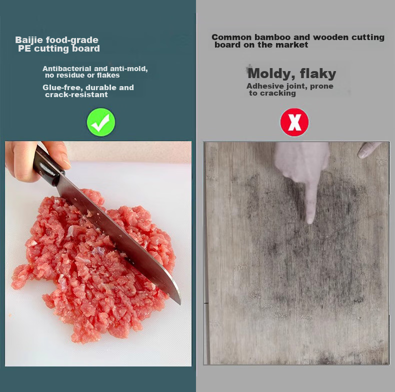 Baijie Food Grade Cutting Board PE Plastic Chopping Board Double-Sided Antibacterial Extra Large 54*35*2CM 2