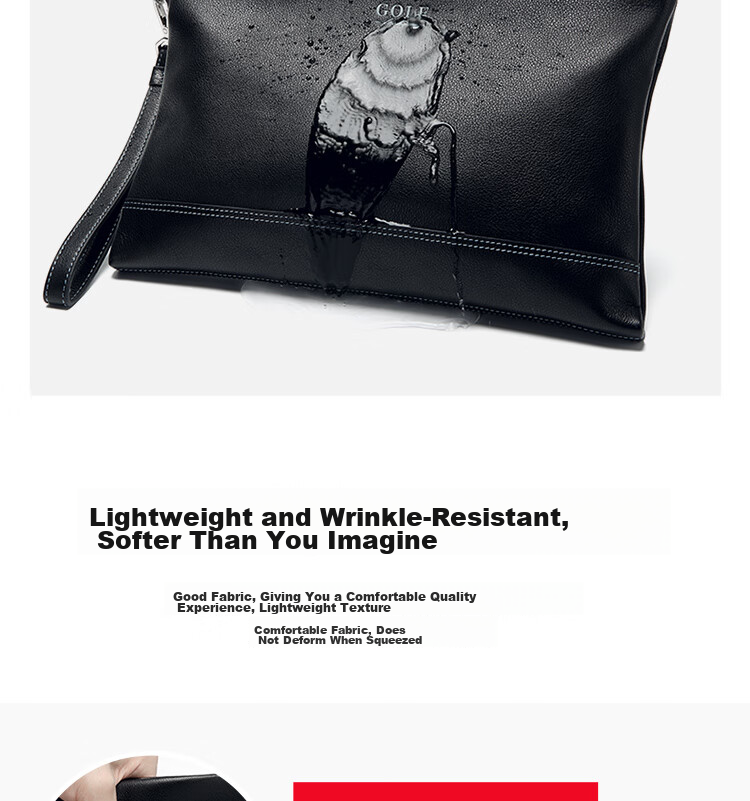 GOLF Men's Clutch, Soft Top-Grain Leather, Fashionable Envelope Wallet, Handheld Purse, Multiple Card Slots, Clutch Bag, Father's Day Gift 11