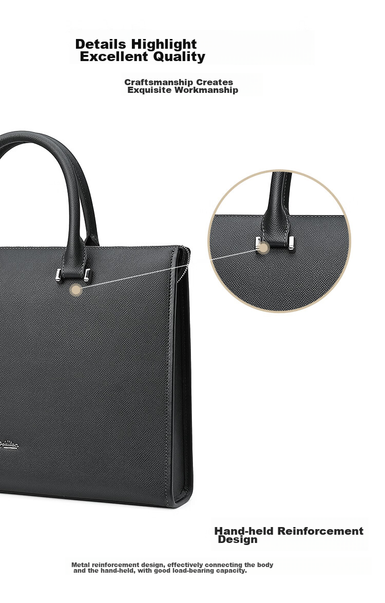 Goldlion Business Briefcase Handbag, Leather Men's Bag, Laptop Bag, Large Capacity Work Bag, Birthday Gift 13