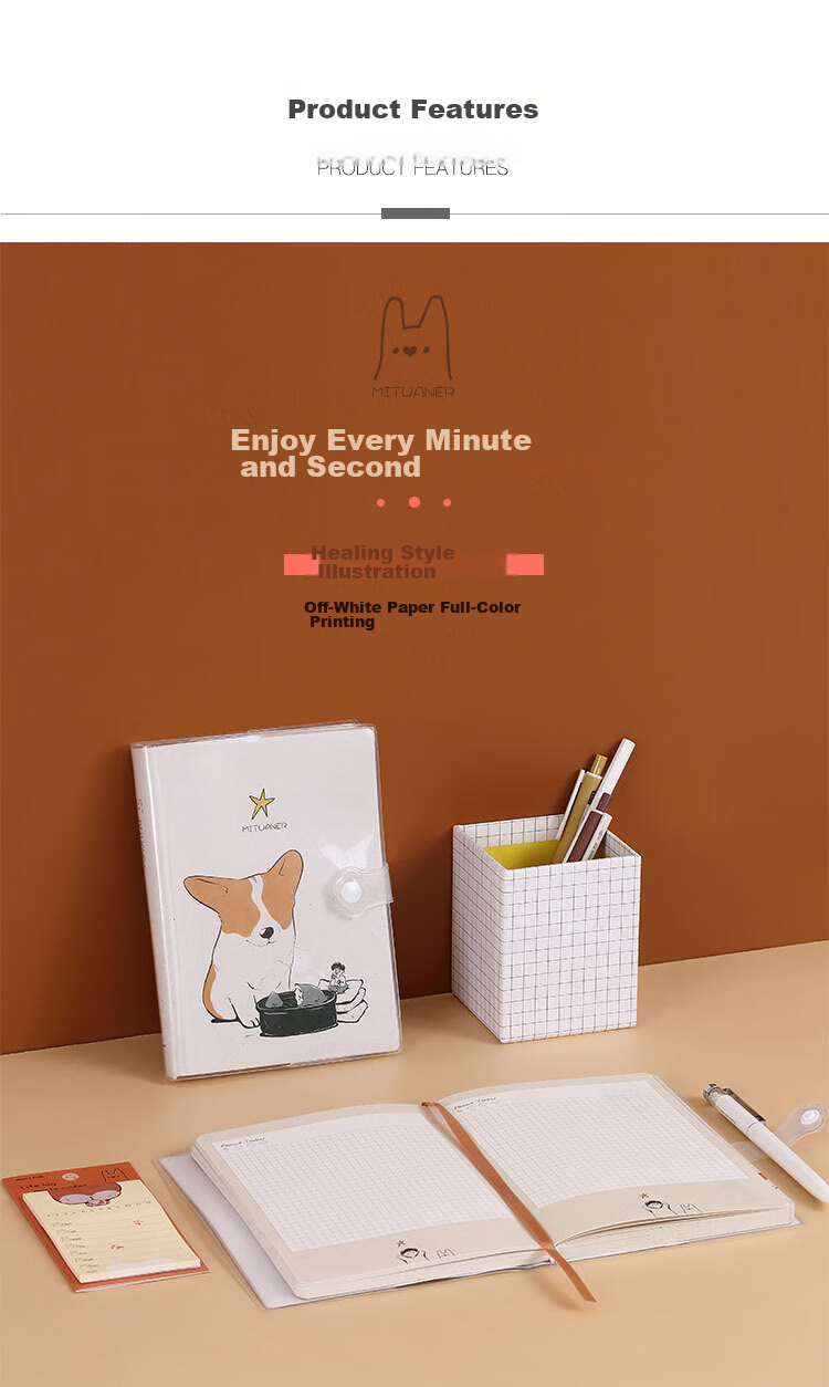 COMIX B6/114 Sheets Student Planner Notebook, Multifunctional Stationery, Pocket Notepad, Diary, Schedule Book, Mitan'er Series, with C4926 3