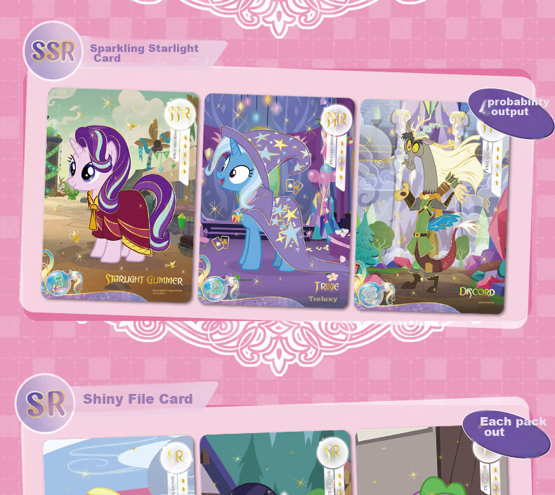 Kayou My Little Pony Card Game Full Box Fun Pack with 3 Rounds, Official My Little Pony Black-Backed CR Cards 14