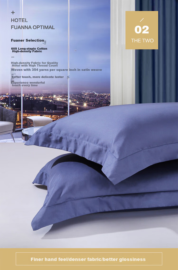 FUANNA Pillowcase, Pure Cotton, 60S Long-Staple Cotton, Simple Solid Color Pillowcase, for Students And Home Use, One Pair, 74*48cm Blue 4