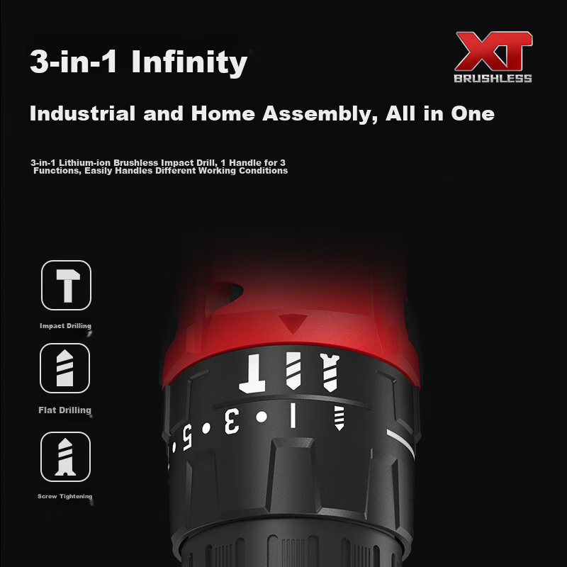 KEN 12V Impact Drill Q12XT-2 Brushless Lithium Drill, Multi-Functional Electric Drill, Household Screwdriver, Power Tool