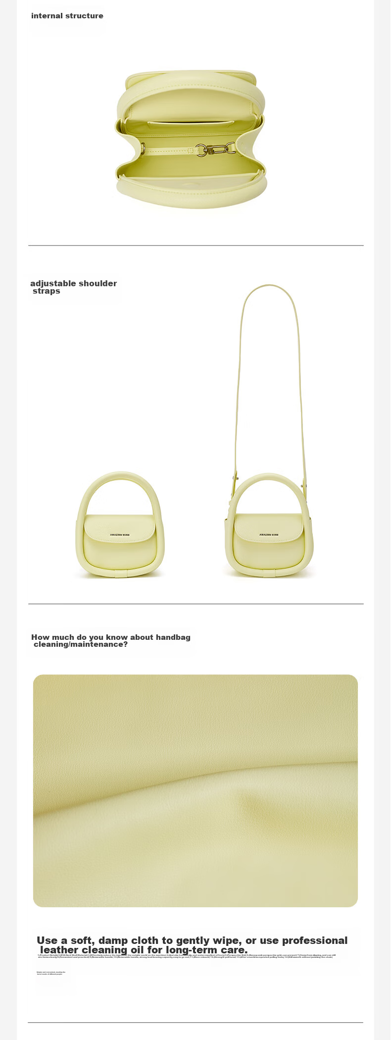 AMAZING SONG Women's Soft European-Style Medium Cowhide Crossbody Bag, Exquisite Ins-Style High-End Niche Cute Commuter Handbag Gift 9