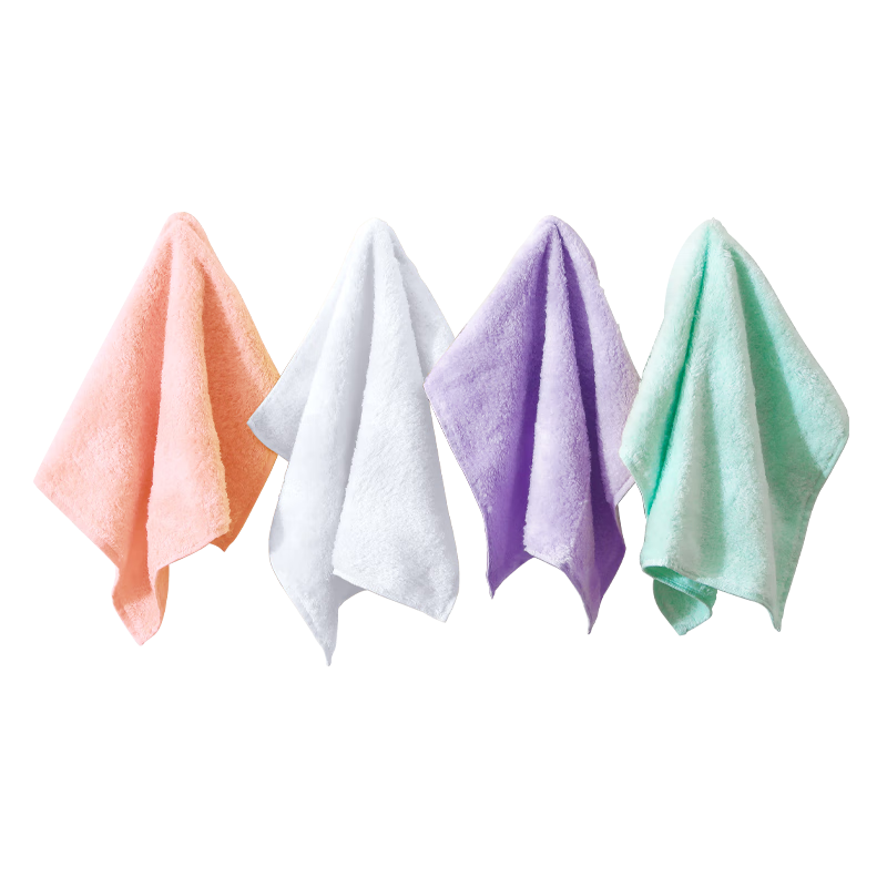 UCHINO Cloud Mousse Pure Cotton Small Towel, Soft And Absorbent, for Face Wiping And Hot Compress, Pro Pack of 4, Size M5