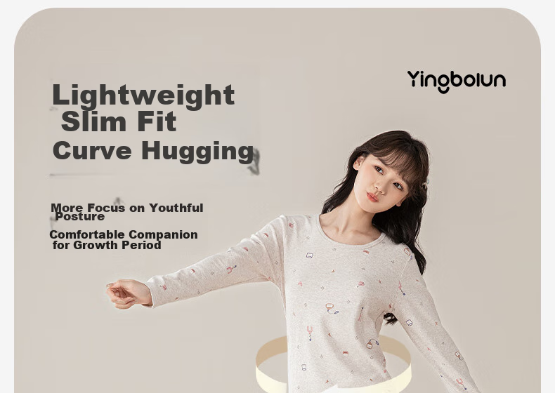 YING BO LUN Girls' Underwear Set, Warm Girls' Autumn Clothes And Pants, Female Student Pajamas, 80834 Color Spinning Pink, Size 165 12