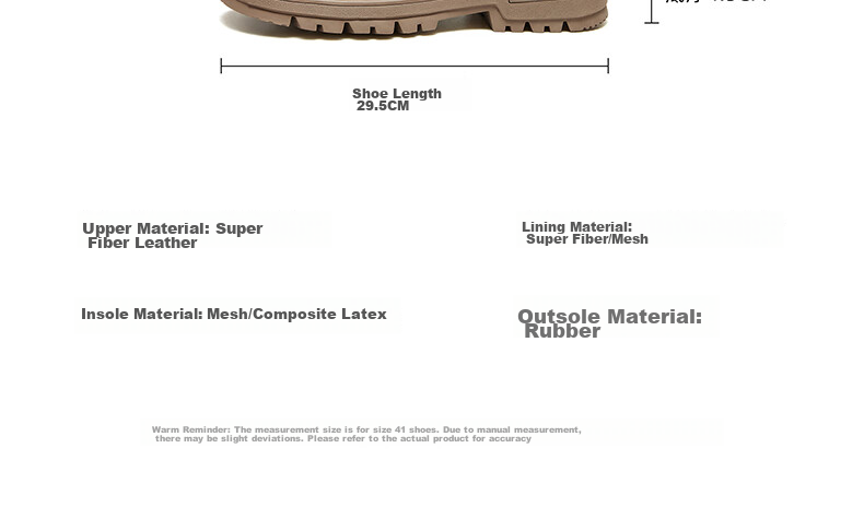 CAMEL Brand Martin Boots, Outdoor Casual Work Boots, British Style Motorcycle Men's Shoes, P14W342602, Khaki, Size 40 26