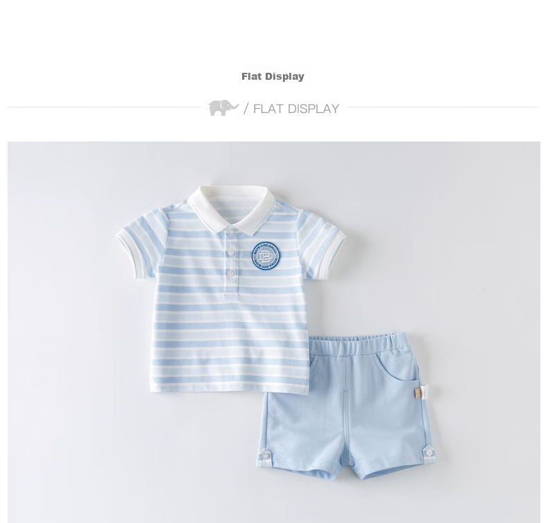 DAVE & BELLA Boys' Summer Sportswear Set, Stylish Little Gentleman Outfit for Baby Boys, DBH13656 Blue Striped 73cm 13