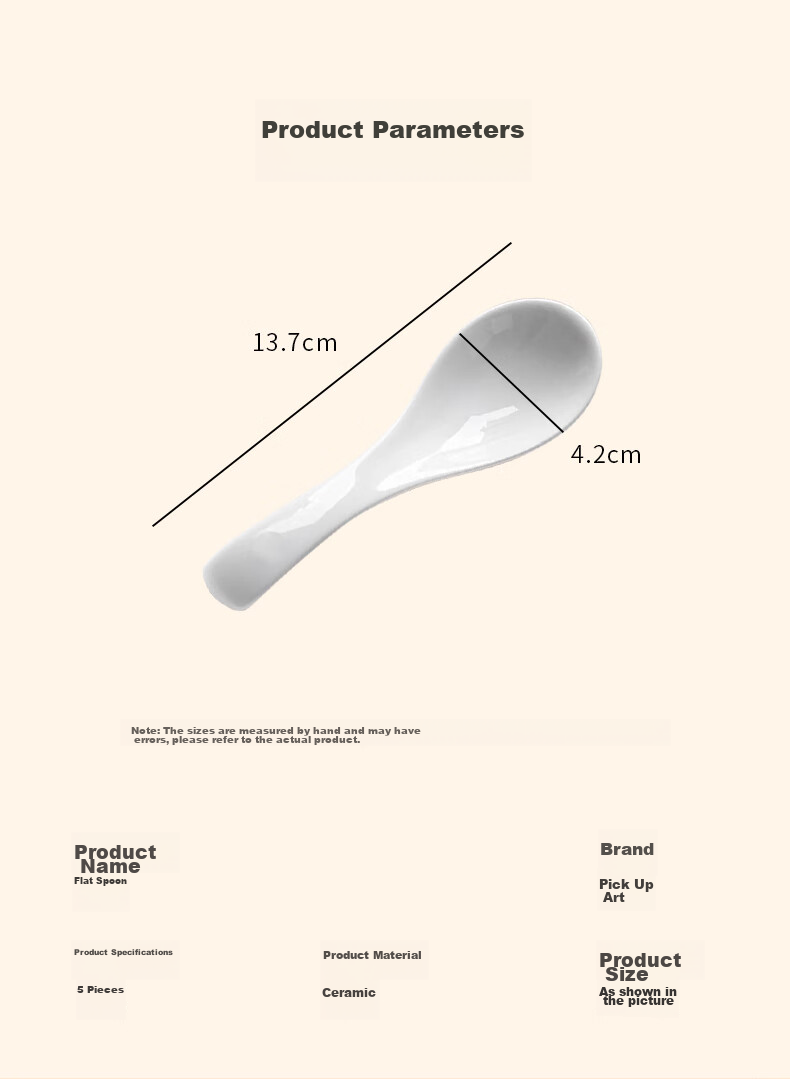 Shihua Ceramic Small Rice Spoon, Soup Spoon, And Small Spoon Set of 5 Pieces, Curved Handle Tablespoon for Home And Hotel Use, Pure White Dining Spoo 3