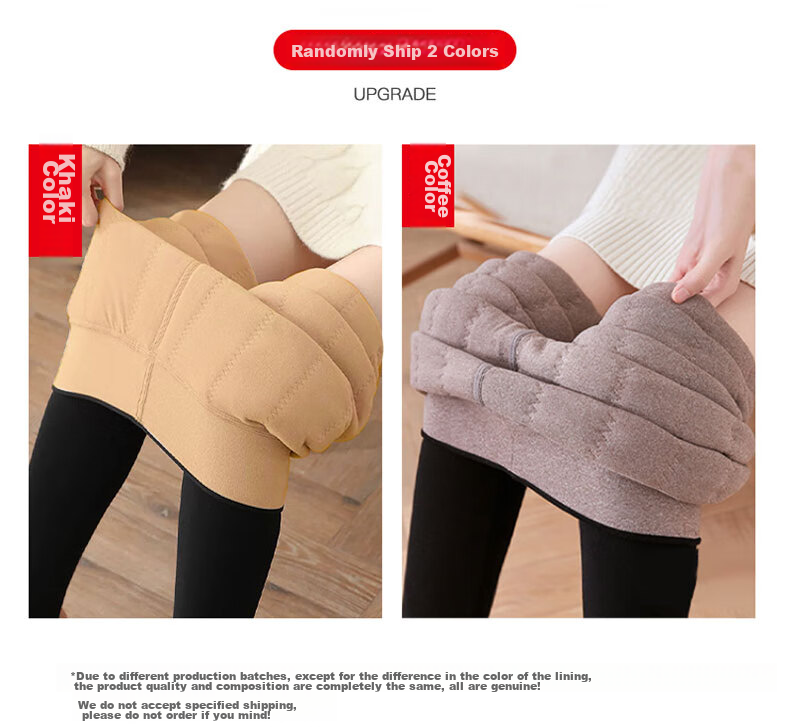 LangSha Women's Leggings, Extra Thick Wool Pants from Northeast China, Autumn And Winter Wear, Fleece-Lined, Cold-Resistant, One-Piece Thermal Pants, High-Waisted, Slimming Cotton Pants 9