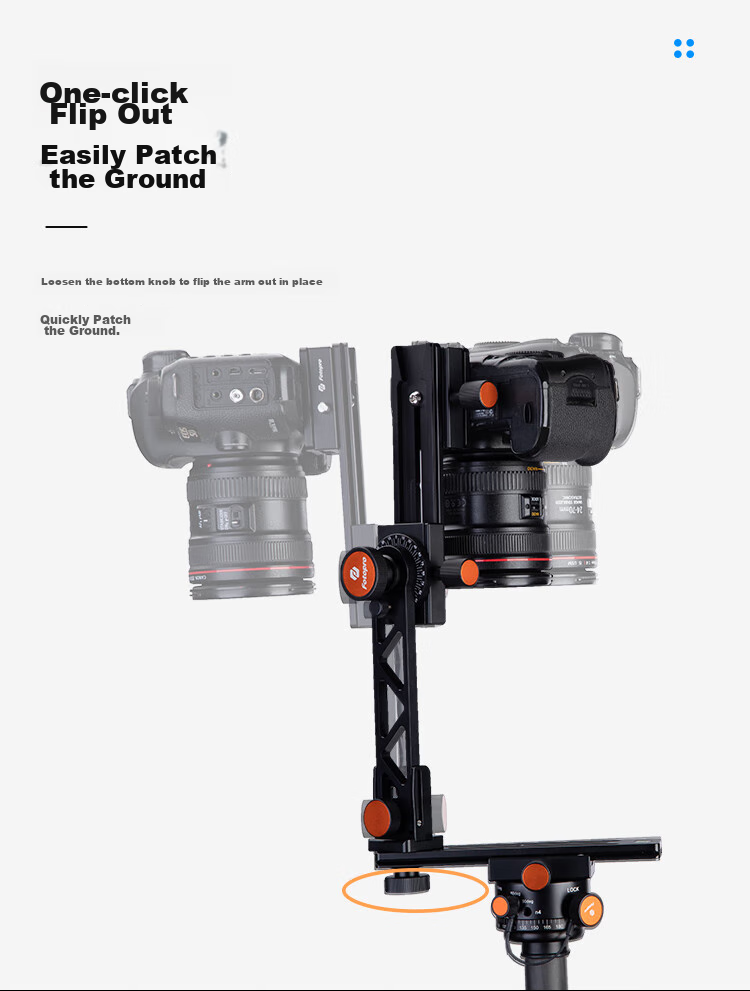 Fotopro WH-40 Digital Camera 720-Degree Professional VR Panoramic Gimbal, Black And Orange 5
