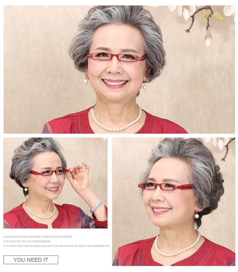 Funsonca Rotating Portable Folding Ultra-Light Metal-Free Fashionable Reading Glasses for Men And Women, Imported Material 6107 Rich Red 100 Degrees 7