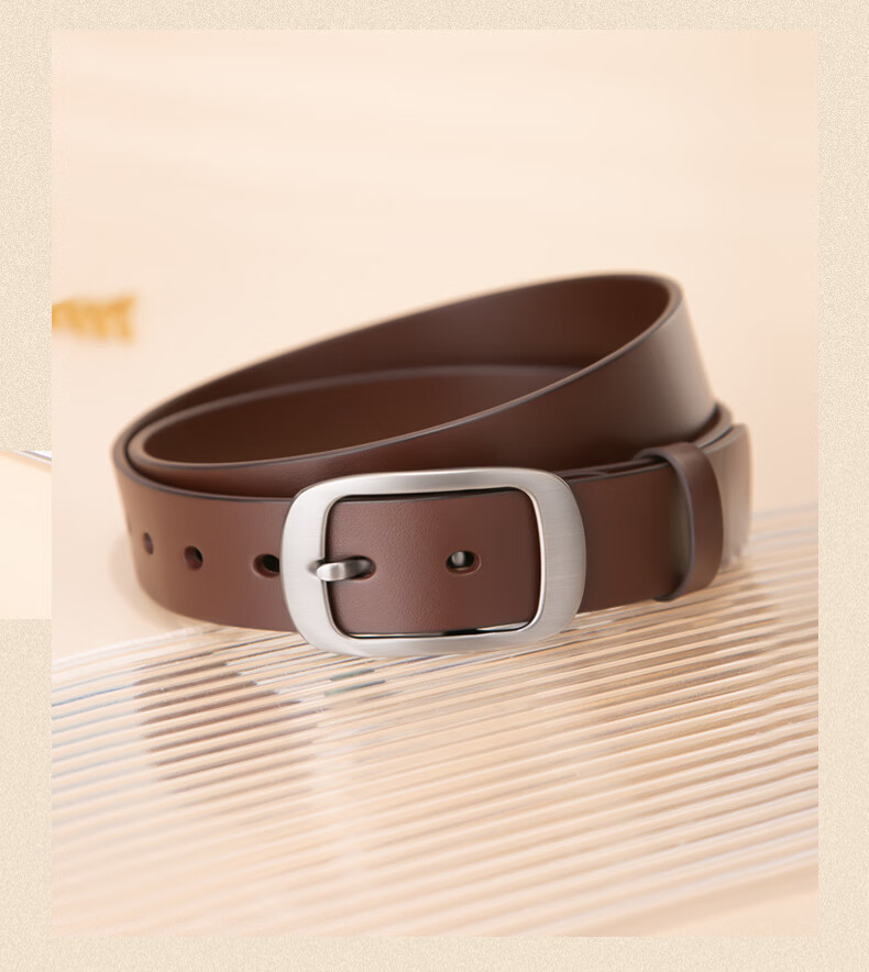 Cattlesboss Women's Leather Belt, Simple And Versatile Waistband for Jeans, Casual Fashion Gift for Women, 3129 6