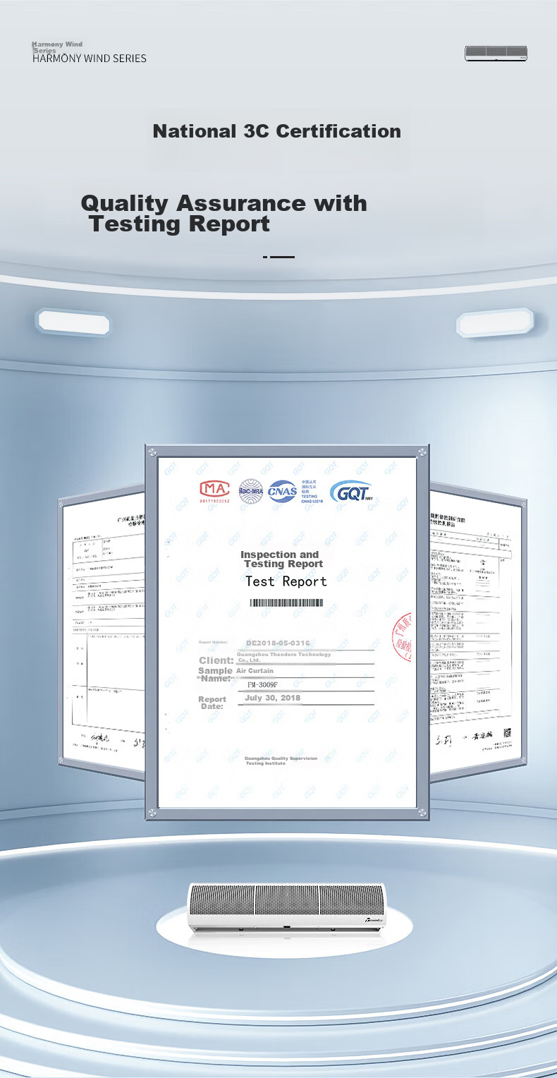 Theodoor Commercial Air Curtain Harmonious Wind Series 1.8m Air Door Curtain High Air Volume FM-3018F 5