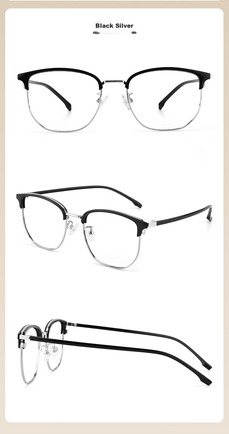 Ouna Reading Glasses for Men And Women, High Definition Anti-Blue Light Anti-Radiation Glasses, Black Gunmetal Frame, 250 Degrees 13
