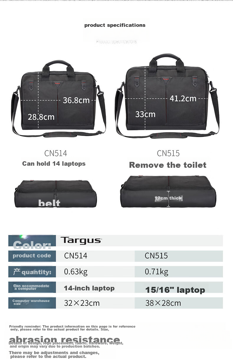TARGUS Commuter Shoulder Laptop Bag, 15.6-Inch Business Lightweight Briefcase, Handbag, Single Crossbody Bag, Black, 515 5