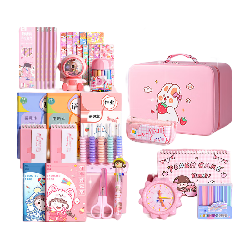 Shuxing [With Teaching Aid Set] Princess Style Student Stationery Set for Grades 1-3, Elementary School First Grade Back-To Gift Pack, Girls' Birthday Present, Guka Journal