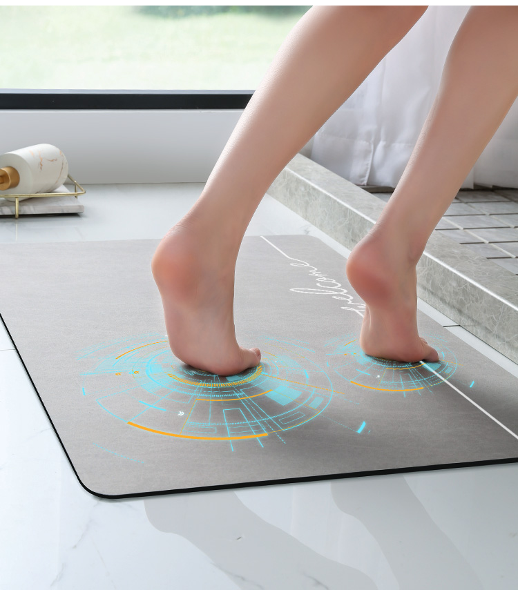 Qiqijia Household Bathroom Non-Slip Mat, Entrance Doormat, Absorbent Mat, Quick-Drying Foot Mat for Bathroom, Washroom Entrance 1