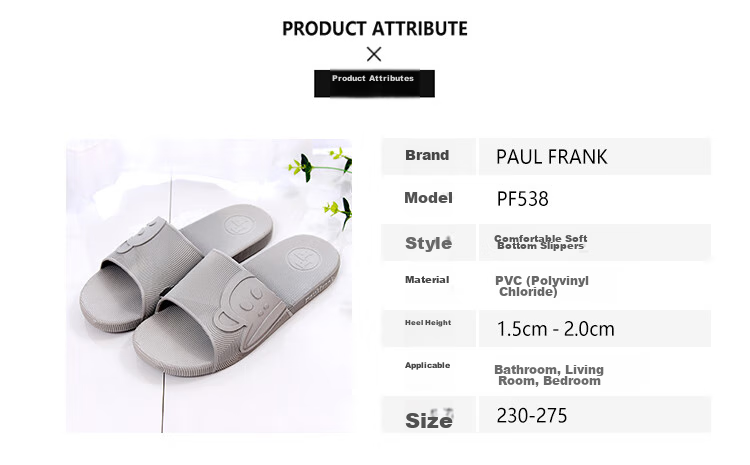 PaulFrank Paul frank Cool Slippers for Men And Women, Summer Casual Soft Elastic Sole Simple Home Slippers, Couple Style 538 6