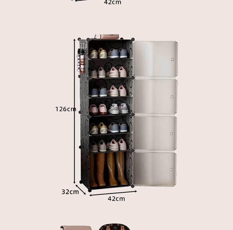 Anerya Shoe Cabinet Entrance Shelf, Indoor Dormitory Multi-Layer Dustproof Storage Unit, One Column with 7 Layers 4