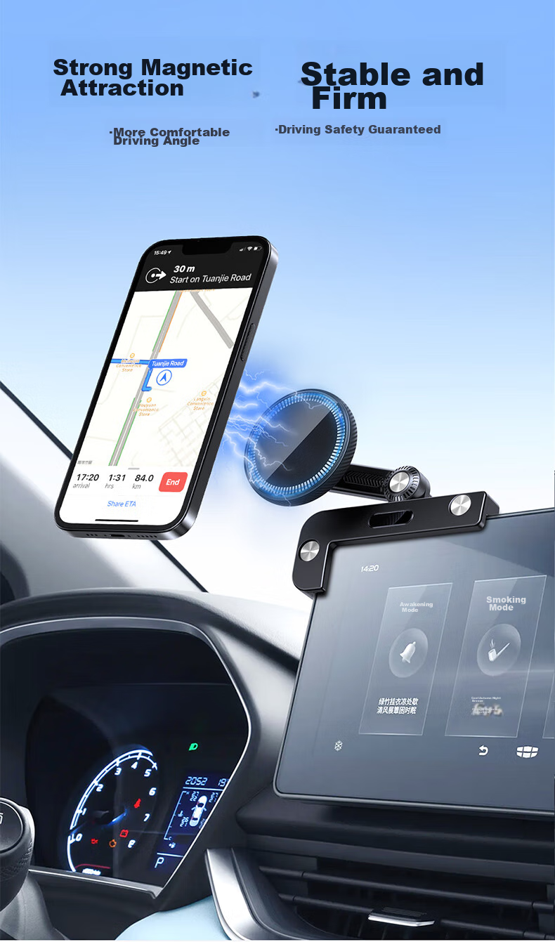 KOOLIFE Car Phone Holder, Tesla Model 3/Y Magnetic Navigation Mount, Specially Designed for Large Screens of New Energy Vehicles 6