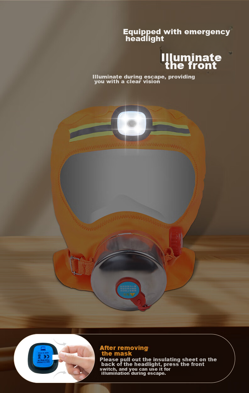 JINGXI Gas Mask Fire Mask Fire Protection Respirator Fire Escape 3C Certified PVC Flagship Versio 14