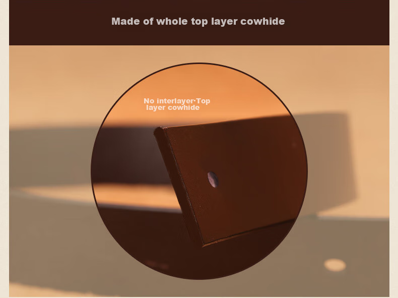 American Bison Men's Genuine Leather Belt Casual Vintage Cowhide Pin Buckle Waistband Birthday Gift for Boyfriend 8