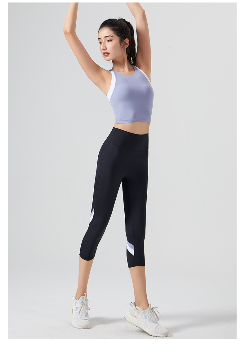 哈他春夏竞速瑜伽服女高端健身服好看显瘦背心七分裤时尚运动套装 月