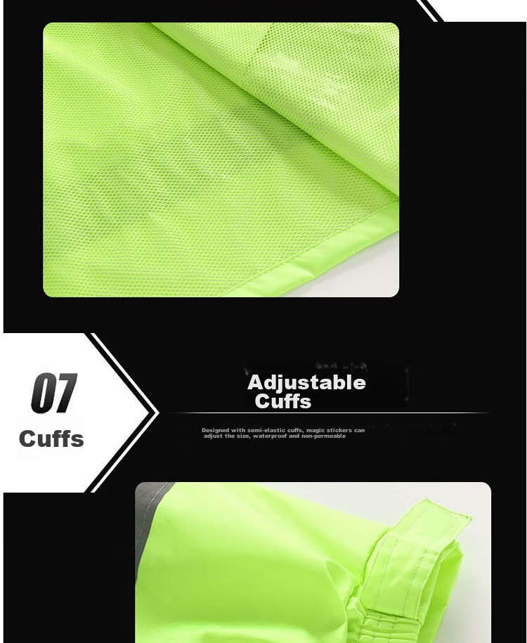 Minggu Reflective Raincoat And Pants Set, Storm-Proof, Flood Prevention, Cold-Resistant, Two-Piece Rainwear, Fluorescent Green, XL, CW344023 15