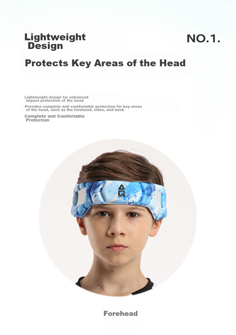 AQ Youth Children Sports Protective Headgear for Soccer, Basketball, Volleyball, Anti-Collision And Fall Protection Headband C50105 Reinforced Blue M Size 5
