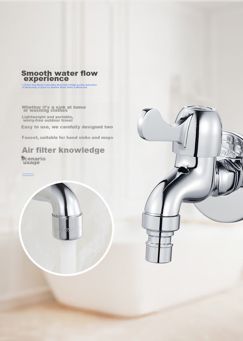 Submarine LS2 4/6 Points Quick-Open Single Cold Dual-Use Faucet Mop Pool/washing Machine Faucet Dual-Use Spout Anti-Splash Water 3