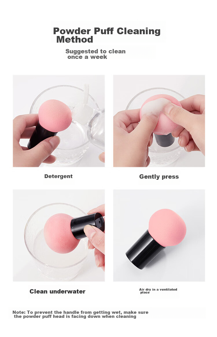Jianyingshu Mushroom Head Powder Puff Set of 3, Makeup Sponge for Foundation And Blush, Dual-Use Wet And Dry Cosmetic Sponge, Non-Absorbing Powder Beauty Blender 15