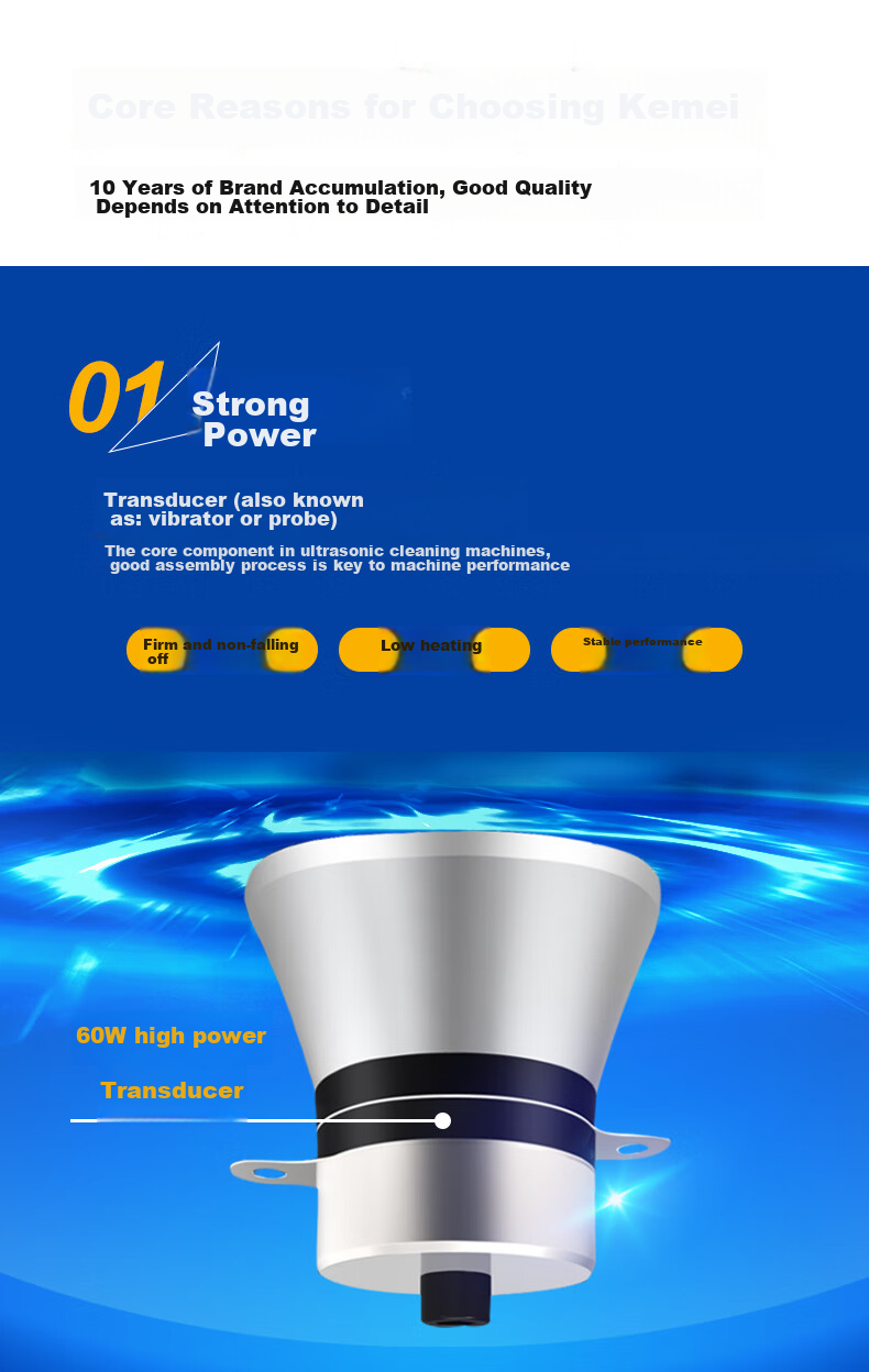KM Ultrasonic Cleaner, Industrial And Commercial Use, for Optical Lenses, Removes Oil Stains, Cleaning Device, High Power, Large Capacity, KM-410B 5