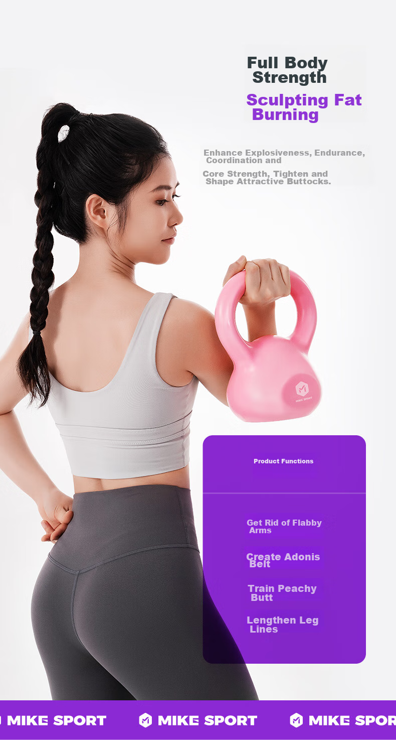 Mike Kettlebell Dumbbell for Women, Small Kettlebell Fitness Equipment for Ladies, Home Squatting Equipment, 5 Pounds 3