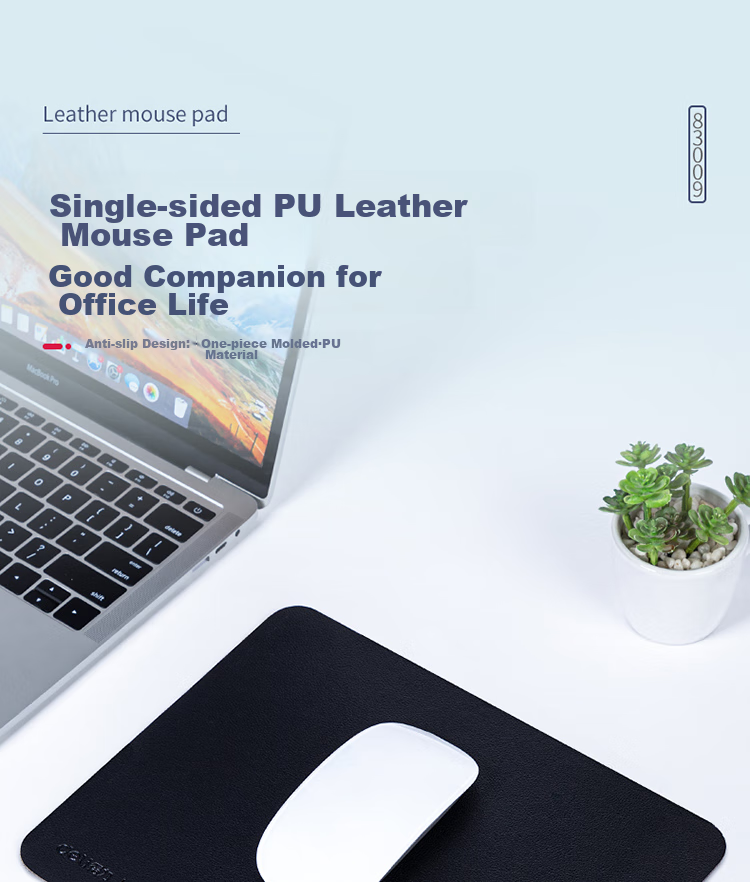 Deli 250*200mm Wear-Resistant PU Leather Mouse Pad, Suitable for Office And Gaming, Office Supplies, Black 83009 3