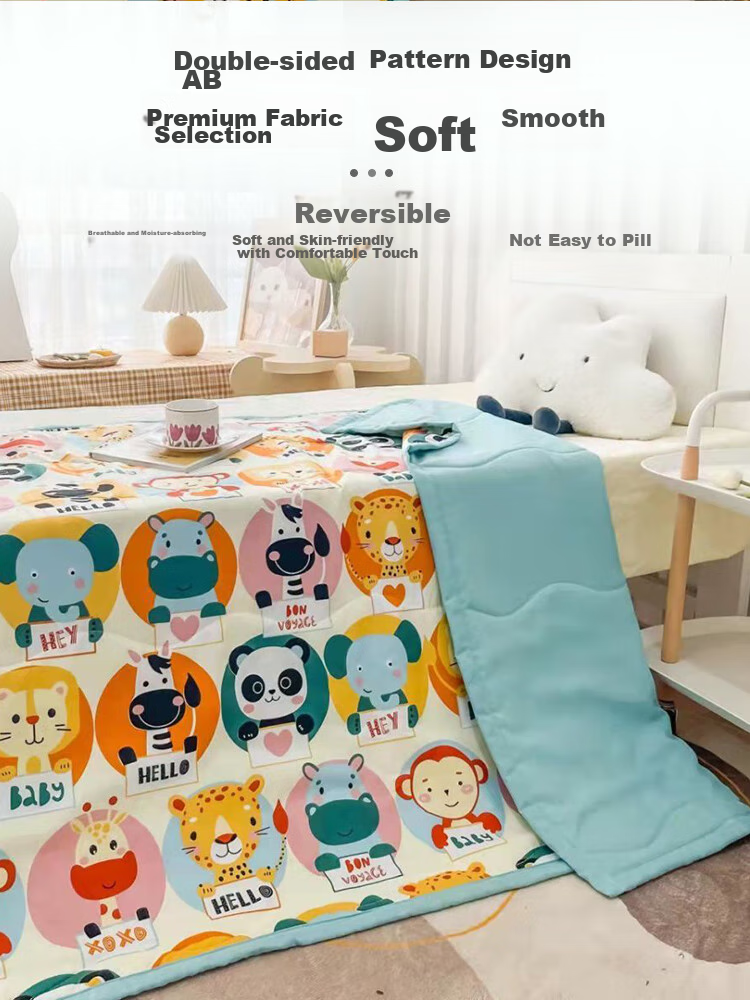 9I9 Baby Quilt, Air Conditioning Blanket, Summer Cool Quilt, Thin Spring Quilt, Kindergarten Nap Children's Comforter, Washable Cotton A63 Pink 5