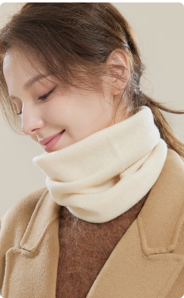 JIUMU Pure Wool Warm Neck Gaiter for Women, Autumn And Winter Thickened Cold-Proof Neck Protector, Women's Neck Warmer, Outdoor Scarf for Winter 10