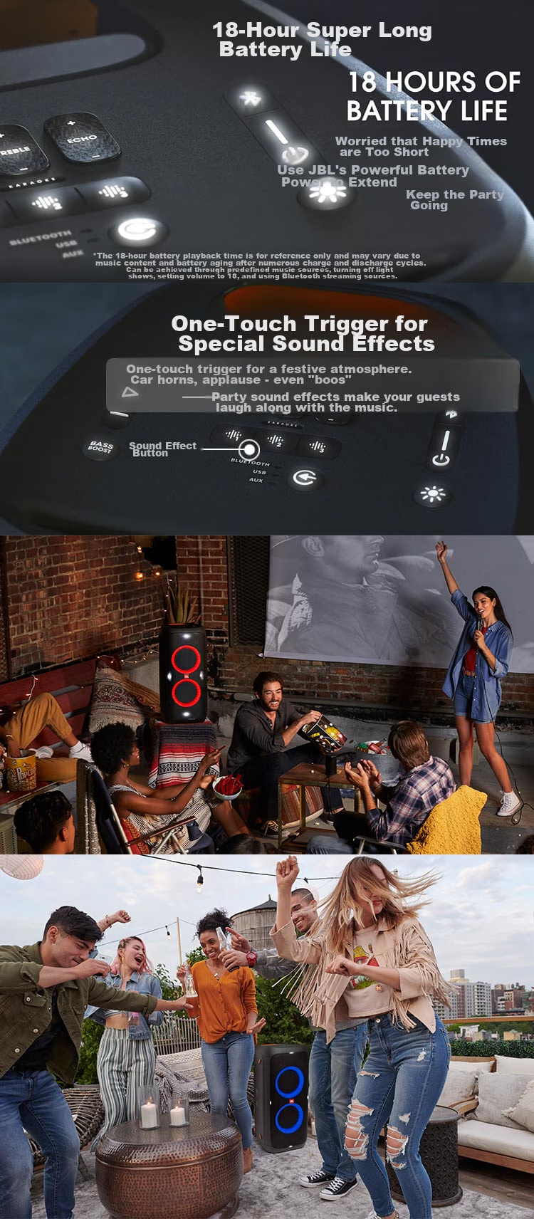 JBL PARTYBOX 320 Speaker, Outdoor Bluetooth Subwoofer, Portable Smart Speaker for Computer, Mobile Karaoke, Square Dancing, And Conference Amplificatio 9