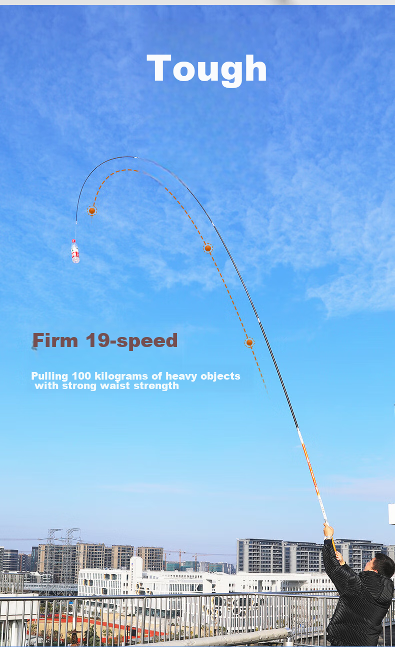 SIMAGO Ximan Duo Giant Rod, 19 Sections, 8H Ultra-Hard Carbon Fiber, Imported from Japan, for Sturgeon And Carp, Multi-Purpose Fishing Rod, 6.3 Meters 6